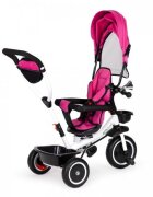Ecotoys Tricicleta pentru copii Roz cu sezut reversibil pentru copiii intre 6 luni roti din spuma evaspatar cu husa moale si centura de siguranta in 5 puncte