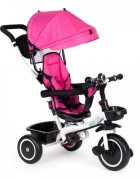 Ecotoys Tricicleta pentru copii Roz cu sezut reversibil pentru copiii intre 6 luni roti din spuma evaspatar cu husa moale si centura de siguranta in 5 puncte