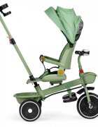 Ecotoys Tricicleta pentru copii WQL-066-18 Verde 2 in 1 scaun rotativ 360 roti din spuma EVA suport picioare control al directiei suport pahar far cosulet