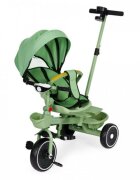 Ecotoys Tricicleta pentru copii WQL-066-18 Verde 2 in 1 scaun rotativ 360 roti din spuma EVA suport picioare control al directiei suport pahar far cosulet