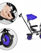 Ecotoys Tricicleta pentru copii WQL-066-51 Albastru 3 in 1 cu scaun rotativ 360 roti din spuma EVA