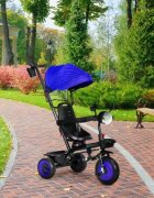 Ecotoys Tricicleta pentru copii WQL-066-51 Albastru 3 in 1 cu scaun rotativ 360 roti din spuma EVA