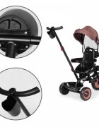 Ecotoys Tricicleta pentru copii WQL-066-51 Bej 3 in 1 cu scaun rotativ 360 roti din spuma EVA