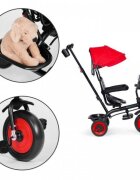 Ecotoys Tricicleta pentru copii WQL-066-51 Rosu 3 in 1 cu scaun rotativ 360 roti din spuma EVA