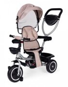 Ecotoys Tricicleta pentru copii WQL-066-52 Bej 2 in 1 cu scaun rotativ 360 roti din spuma EVA greutate admisa 25kg
