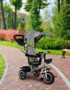 Ecotoys Tricicleta pentru copii WQL-066-52 Gri 2 in 1 cu scaun rotativ 360 roti din spuma EVA greutate admisa 25kg