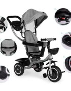 Ecotoys Tricicleta pentru copii WQL-066-52 Gri 2 in 1 cu scaun rotativ 360 roti din spuma EVA greutate admisa 25kg
