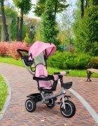 Ecotoys Tricicleta pentru copii WQL-066-52 Roz 2 in 1 cu scaun rotativ 360 roti din spuma EVA greutate admisa 25kg