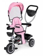 Ecotoys Tricicleta pentru copii WQL-066-52 Roz 2 in 1 cu scaun rotativ 360 roti din spuma EVA greutate admisa 25kg