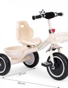 Ecotoys Tricicleta pentru copii WQL-1999 Bej cu pedale roti din spuma EVA greutate admisa 25 kg