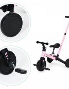 Ecotoys Tricicleta pentru copii YM-BT-6 Roz cu pedale si maner 2 in 1 roti din cauciuc Eva maner detasabil pentru copii de la 3 ani