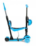 Ecotoys Trotineta 5 in 1 cu maner parental reglabil scaun reglabil 3 roti cu LED greutate suportata 20 kg varsta 3 ani+ albastru
