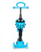 Ecotoys Trotineta 5 in 1 cu maner parental reglabil scaun reglabil 3 roti cu LED greutate suportata 20 kg varsta 3 ani+ albastru