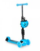 Ecotoys Trotineta 5 in 1 cu maner parental reglabil scaun reglabil 3 roti cu LED greutate suportata 20 kg varsta 3 ani+ albastru