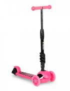 Ecotoys Trotineta 5 in 1 cu maner parental reglabil scaun reglabil 3 roti cu LED greutate suportata 20 kg varsta 3 ani+ roz