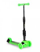 Ecotoys Trotineta 5 in 1 cu maner parental reglabil scaun reglabil 3 roti cu LED greutate suportata 20 kg varsta 3 ani+ verde