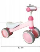 Ecotoys Vehicul copii fara pedale JM-118 roz scaun confortabil si moale roti duble fata-spate varsta 18-36 luni sarcina maxima admisa 20 kg roti din plastic moale