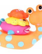 Eddy Toys Jucarie de baie melc cu 3 animale marine portocaliu