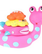 Eddy Toys Jucarie de baie melc cu 3 animale marine roz