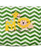 EgaKids Paturica din microfibra 80x100 cm model Green Zig Zag