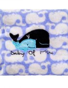 EgaKids Paturica din microfibra 80x100 cm model Purple Whales