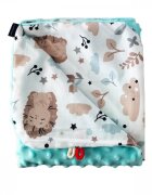 EgaKids Paturica Minky pentru copii 75x75 cm Green Bunny