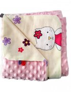 EgaKids Paturica Minky pentru copii 75x75 cm K-545 Pisica Roz