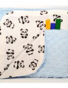 EgaKids Paturica Minky pentru copii 75x75 cm K-637 Blue Panda