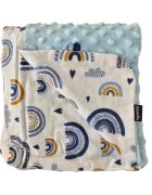 EgaKids Paturica Minky pentru copii 75x75 cm K-637 Blue Rainbow