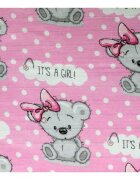 EgaKids Scutec din bumbac tetra Lux 70x80 cm model Pink Bear