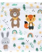 EgaKids Scutec din muselina 70x80 cm Tetra model Bear Rainbow Brown