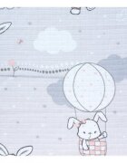 EgaKids Scutec din muselina tetra 70x80 cm model Bunny with Pink Balloon