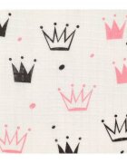 EgaKids Scutec din muselina tetra 70x80 cm model Crown Black Pink