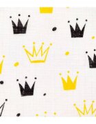 EgaKids Scutec din muselina tetra 70x80 cm model Crown Black Yellow