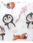 EgaKids Scutec din muselina tetra 70x80 cm model Pinguin pilot Roz