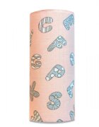 EgaKids Scutec din muselina tetra 70x80 cm model Pink Alphabet
