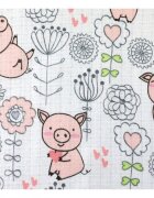 EgaKids Scutec din muselina tetra 70x80 cm model Smiling Piggy
