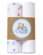 EgaKids Set 2 scutece pentru bebelusi reutilizabile cu fibra de bambus dimensiune 70 x 80 cm model Flowers