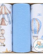 EgaKids Set 3 scutece din finet 70x80 cm in cutie Blue Mix