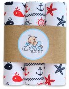 EgaKids Set 3 scutece din muselina 60x80 cm model Marine