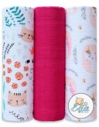 EgaKids Set 3 scutece din muselina 70x80 cm model Pink