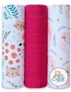 EgaKids Set 3 scutece din muselina 70x80 cm model Pink