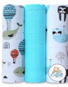 EgaKids Set 3 scutece din muselina 70x80 cm model Turqouise