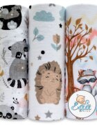 EgaKids Set 3 scutece mix finet si muselina model Forest Animals