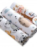 EgaKids Set 3 scutece mix finet si muselina model Forest Animals