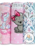 EgaKids Set 3 scutece mix finet si muselina model Pink