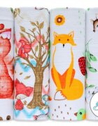 EgaKids Set 4 scutece din bumbac Lux 70x80 cm model Forest 5936
