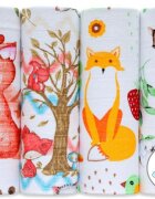 EgaKids Set 4 scutece din bumbac Lux 70x80 cm model Forest 5936