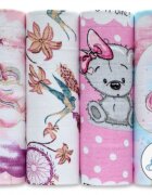EgaKids Set 4 scutece din bumbac Lux 70x80 cm model Pink Girl 5929