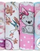 EgaKids Set 4 scutece din bumbac Lux 70x80 cm model Pink Girl 5929